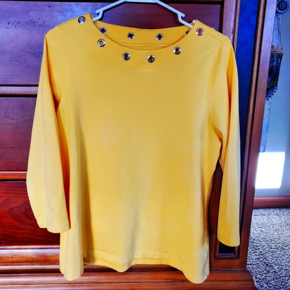 E.L.I. Brand Cotton Yellow Shirt (Size M)